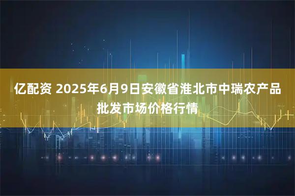亿配资 2025年6月9日安徽省淮北市中瑞农产品批发市场价格行情
