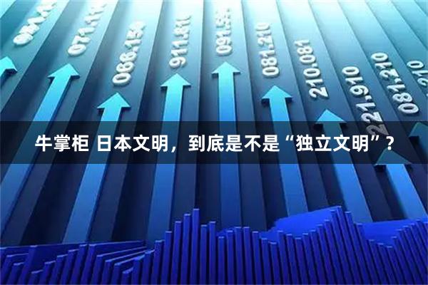 牛掌柜 日本文明，到底是不是“独立文明”？